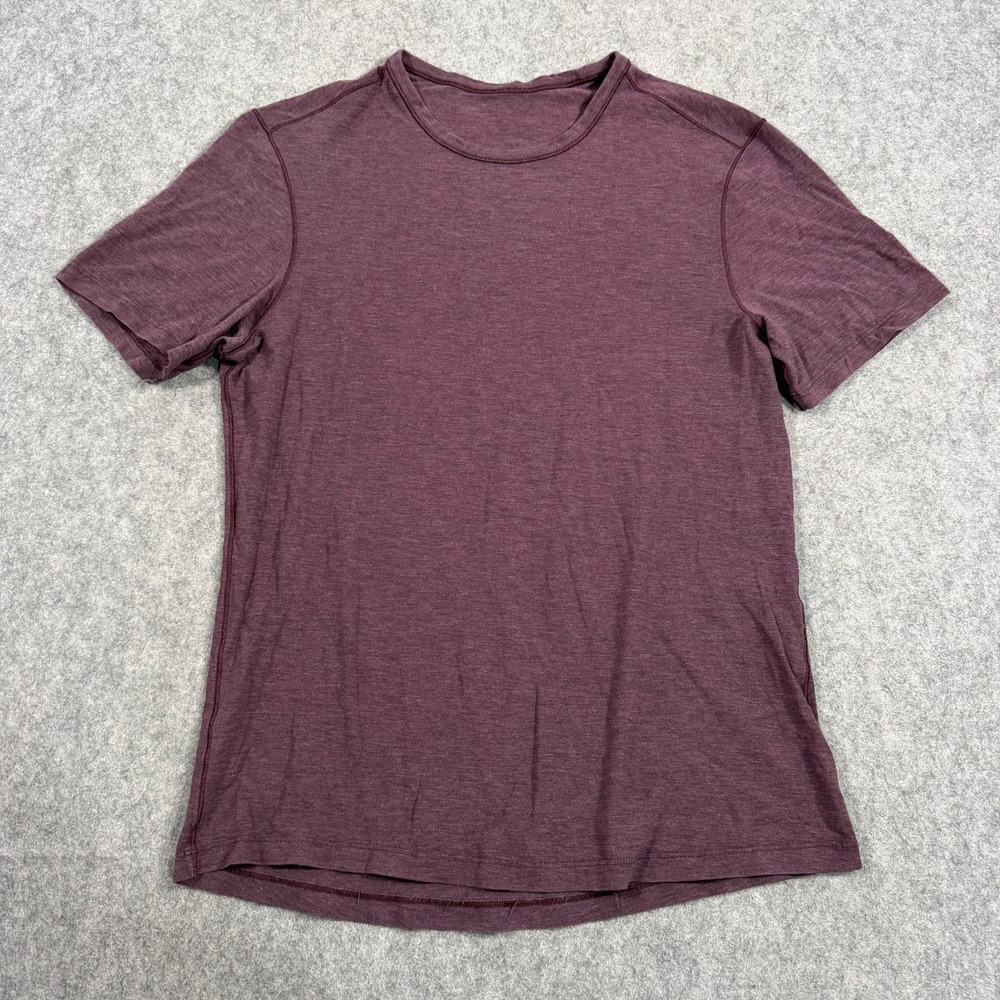 Lululemon Heathered Black Plum 5 Year Basic Short Sleeve Tee Shirt Men's Size‎ S